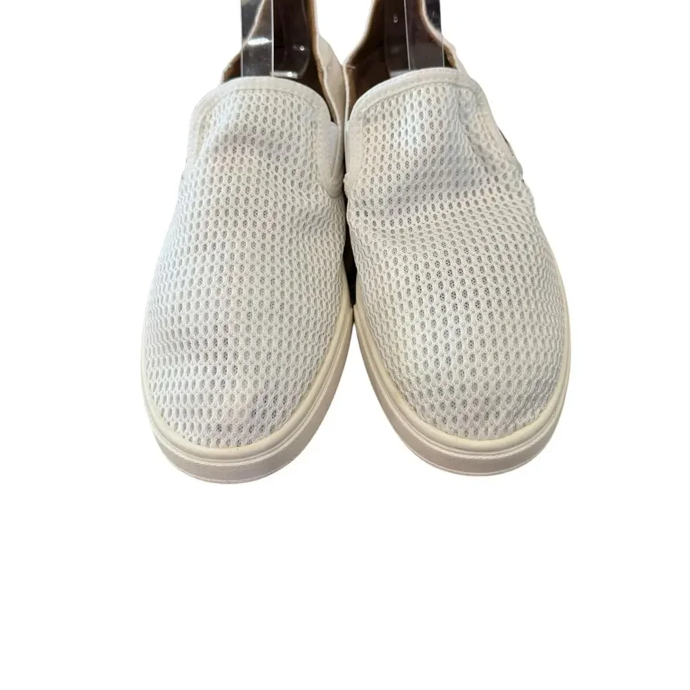OluKai Pehuea Bright White Mesh Slip On Sneakers Women’s 8.5